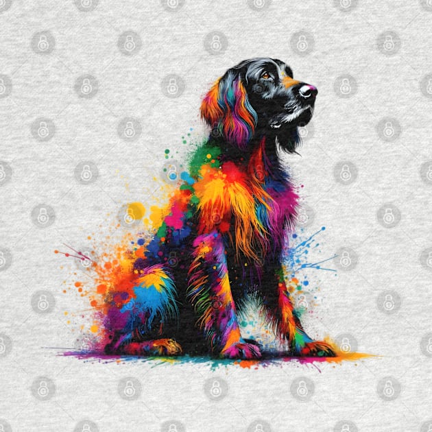 Vibrant German Longhaired Pointer in Splash Paint Style by ArtRUs